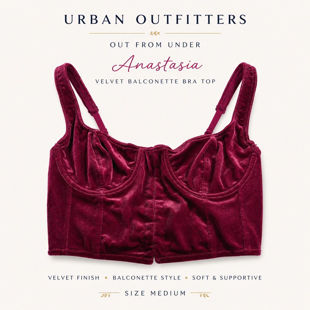 Urban Outfitters Out From Under Anastasia Velvet Balconette Bra Top Medium